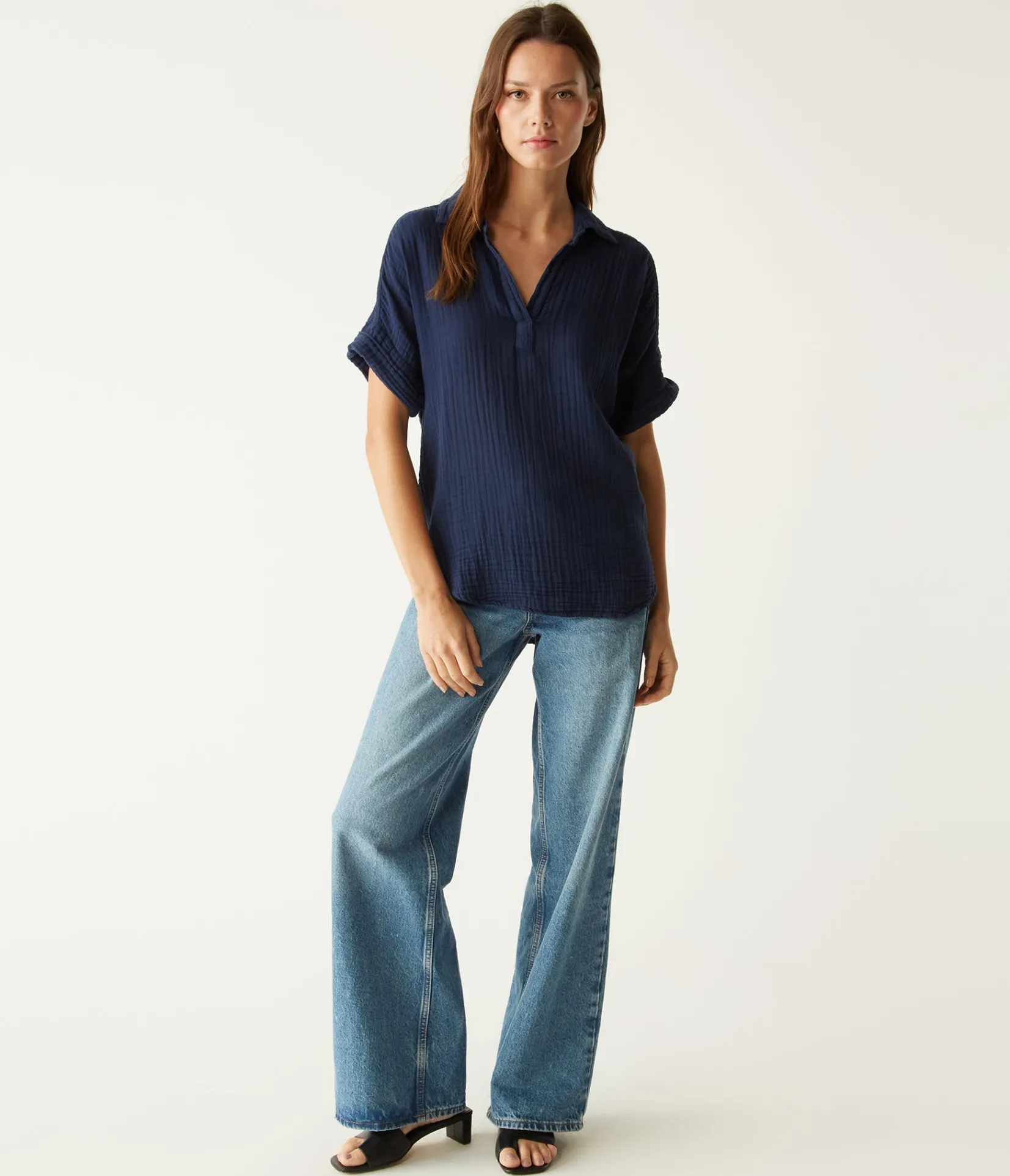gigi_gauze_popover_top_38.webp Michael Stars Gigi Gauze Popover Top- Tops, Blouses & Shirts