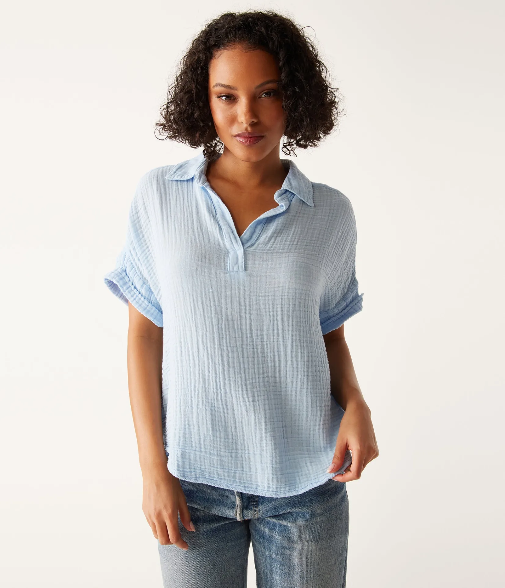 gigi_gauze_popover_top_4.webp Michael Stars Gigi Gauze Popover Top- Tops, Blouses & Shirts