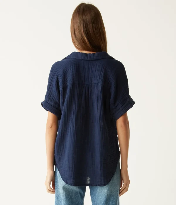 Michael Stars Gigi Gauze Popover Top- Tops, Blouses & Shirts