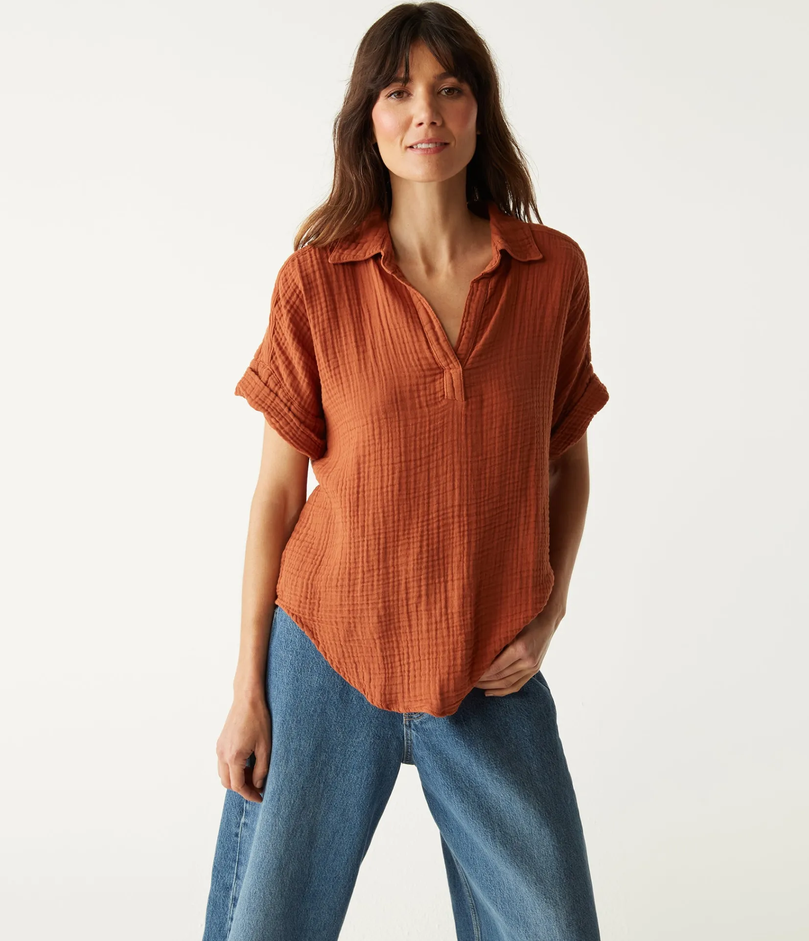 gigi_gauze_popover_top_44.webp Michael Stars Gigi Gauze Popover Top- Tops, Blouses & Shirts