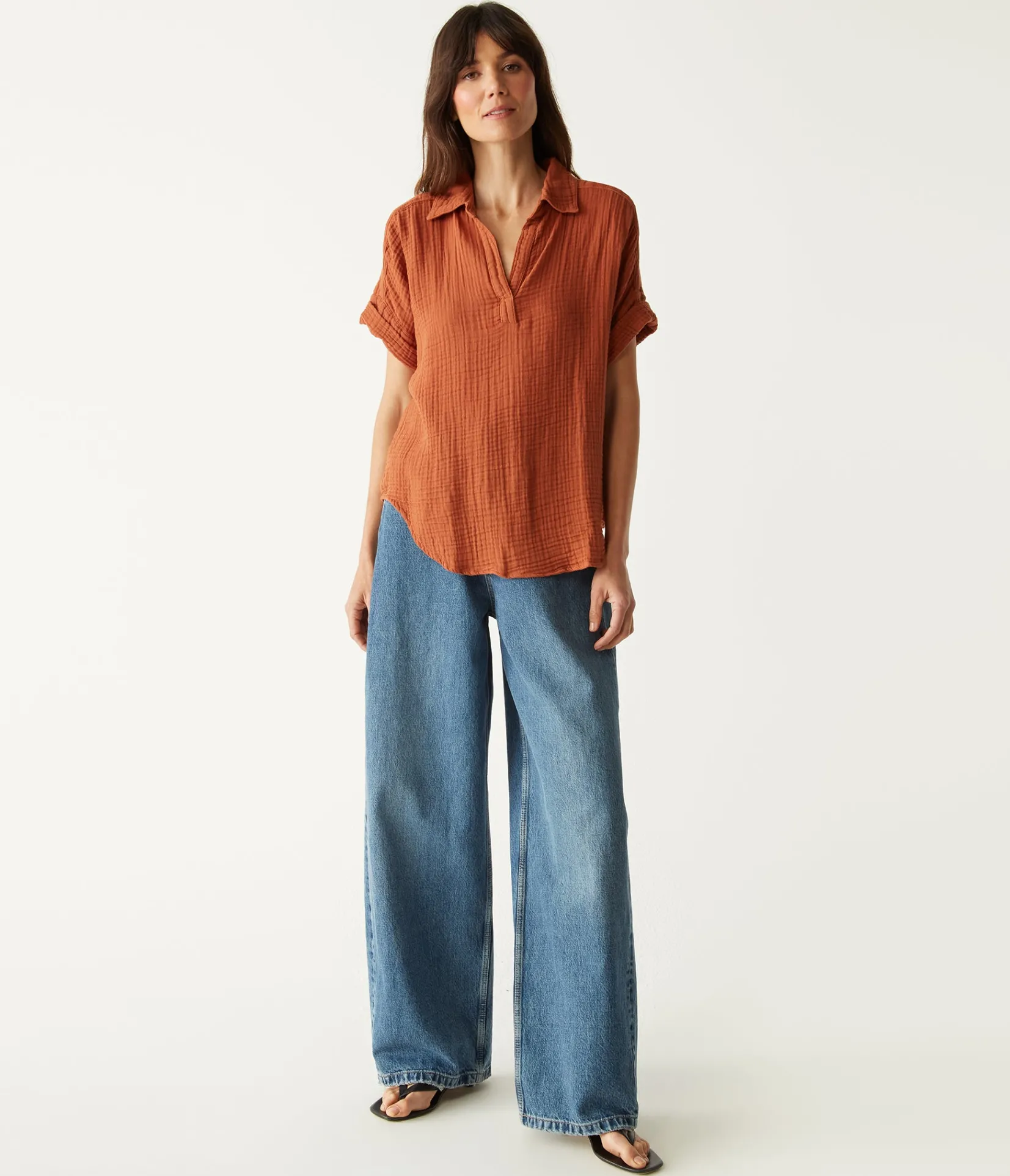 gigi_gauze_popover_top_45.webp Michael Stars Gigi Gauze Popover Top- Tops, Blouses & Shirts