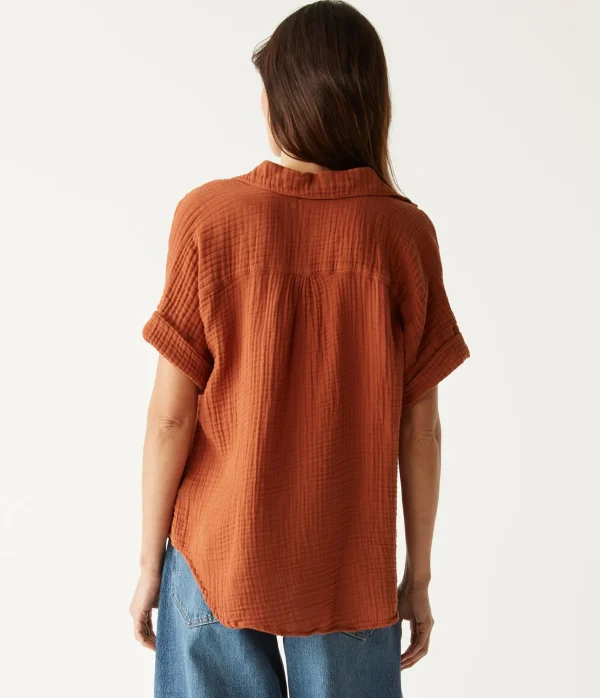 Michael Stars Gigi Gauze Popover Top- Tops, Blouses & Shirts