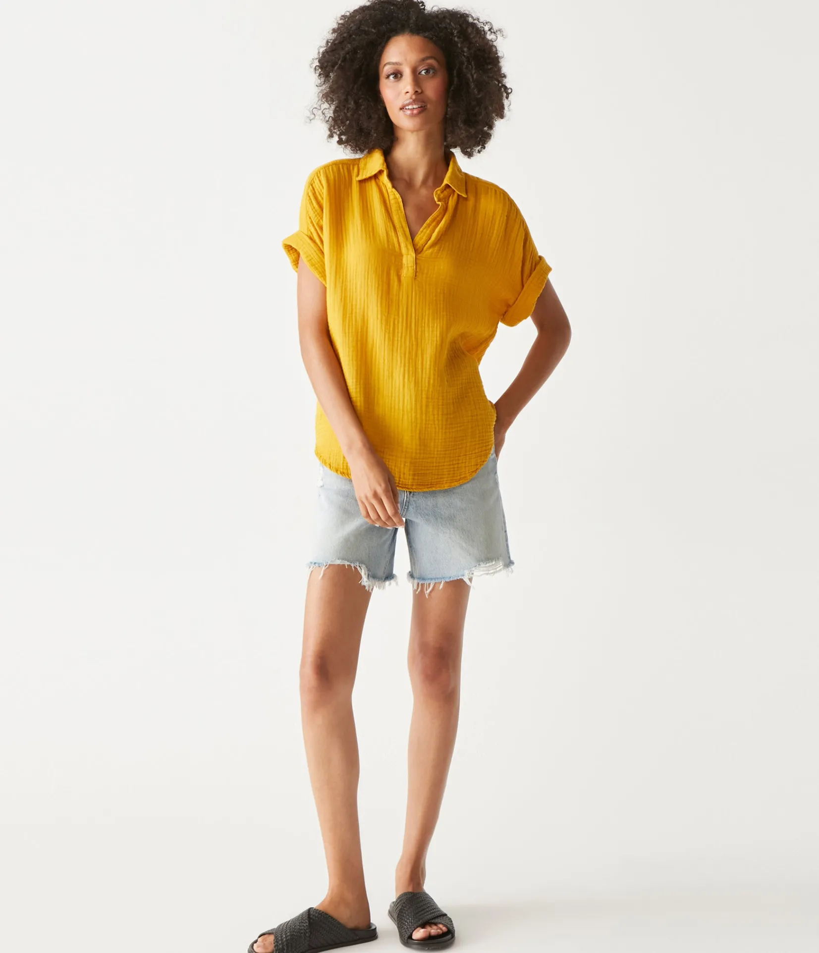 gigi_gauze_popover_top_50.webp Michael Stars Gigi Gauze Popover Top- Tops, Blouses & Shirts