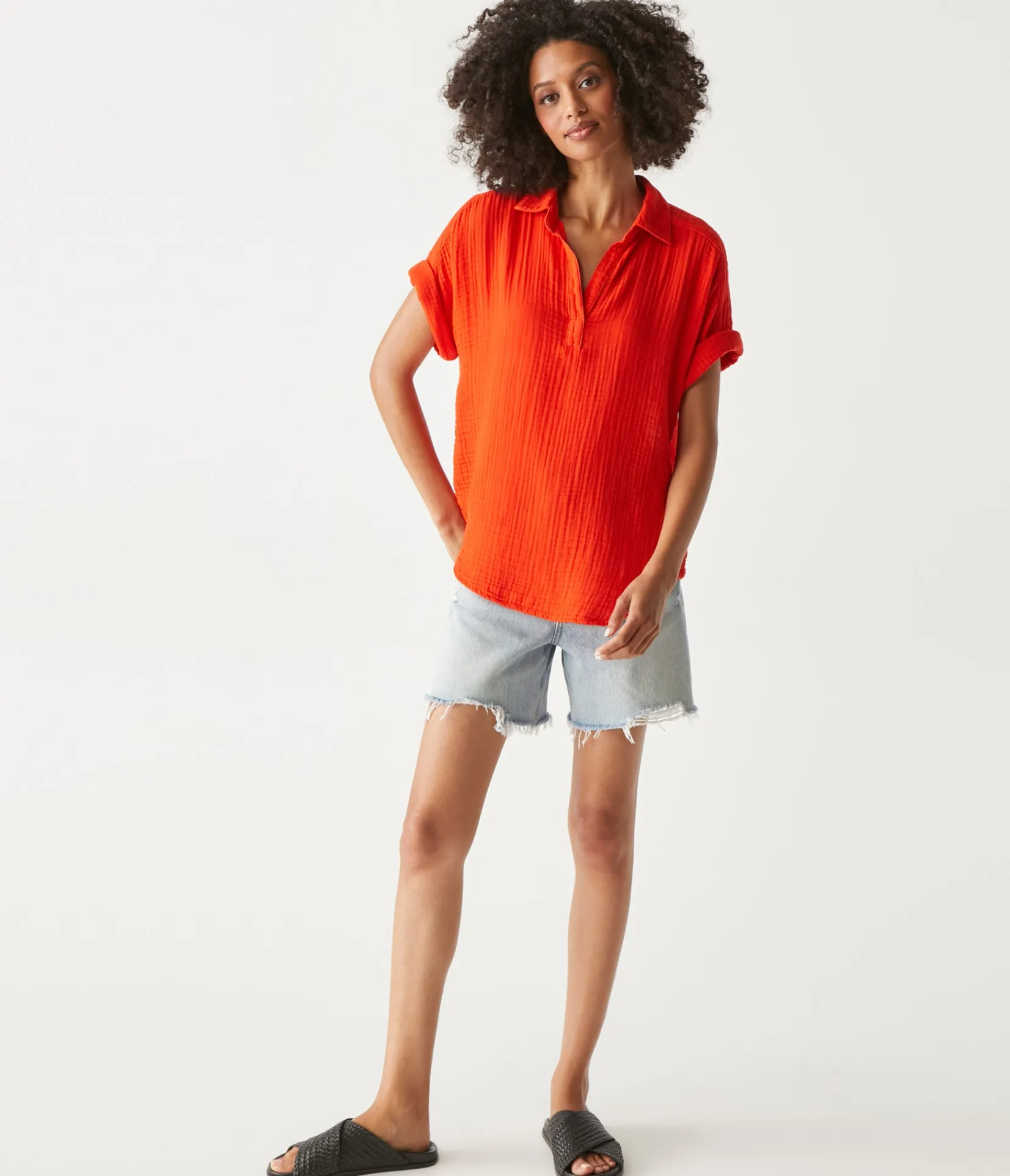 gigi_gauze_popover_top_53.webp Michael Stars Gigi Gauze Popover Top- Tops, Blouses & Shirts