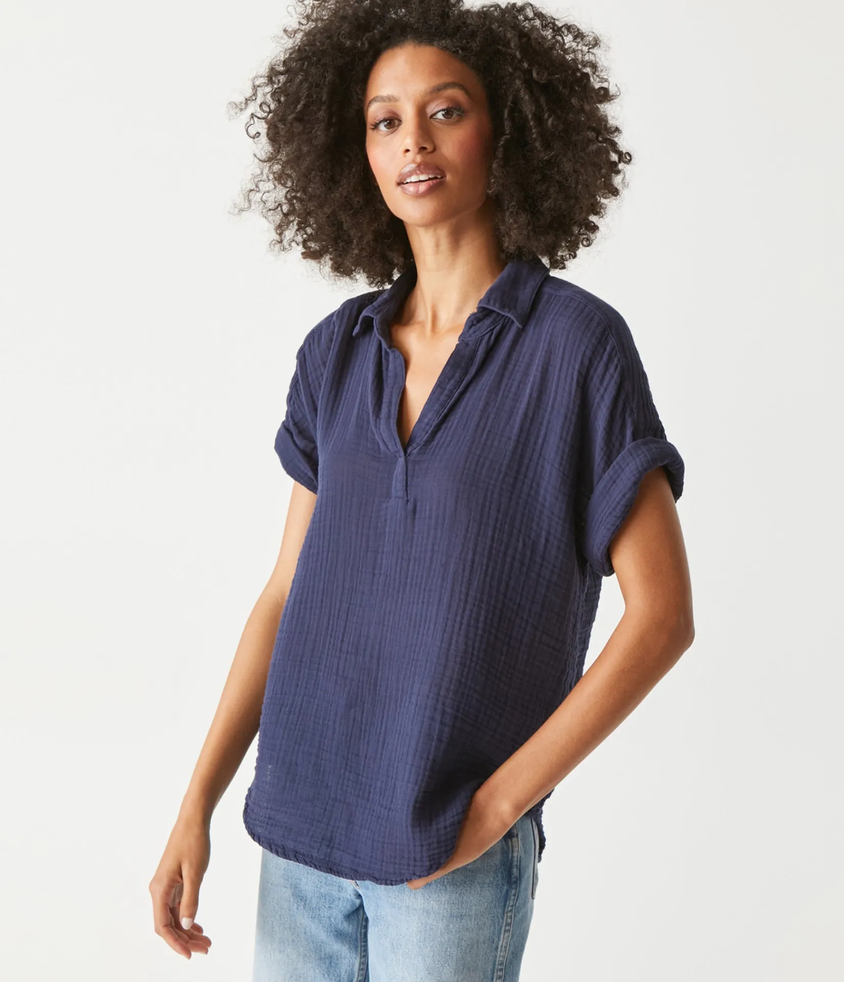 gigi_gauze_popover_top_56.webp Michael Stars Gigi Gauze Popover Top- Tops, Blouses & Shirts