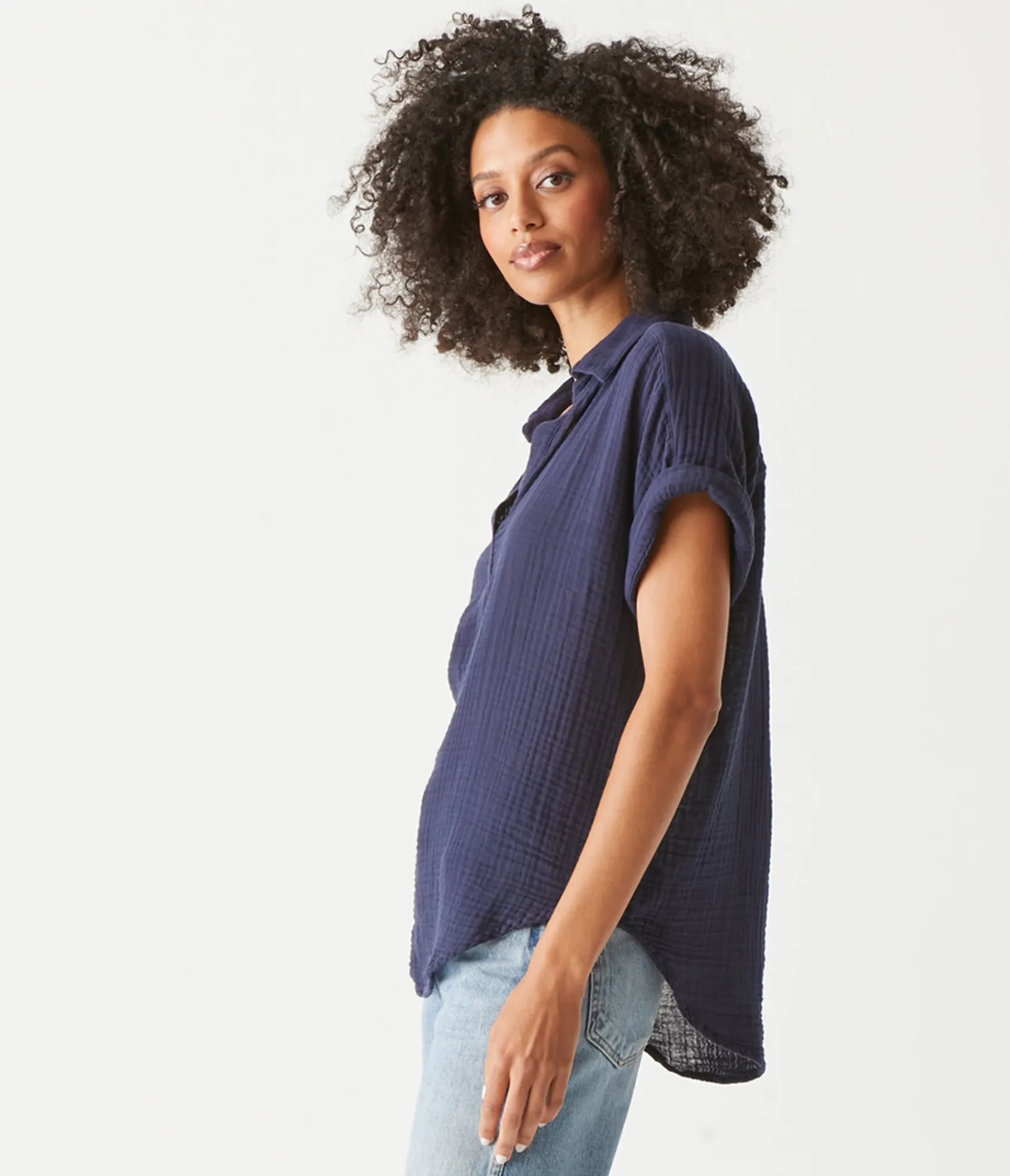 gigi_gauze_popover_top_58.webp Michael Stars Gigi Gauze Popover Top- Tops, Blouses & Shirts