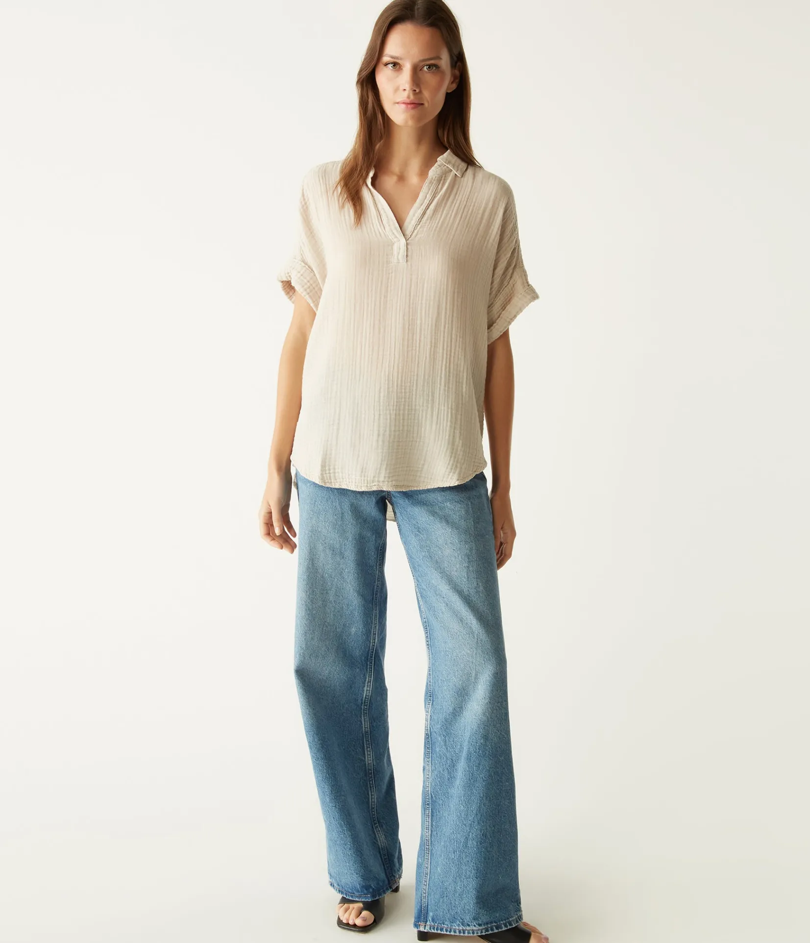 gigi_gauze_popover_top_6.webp Michael Stars Gigi Gauze Popover Top- Tops, Blouses & Shirts