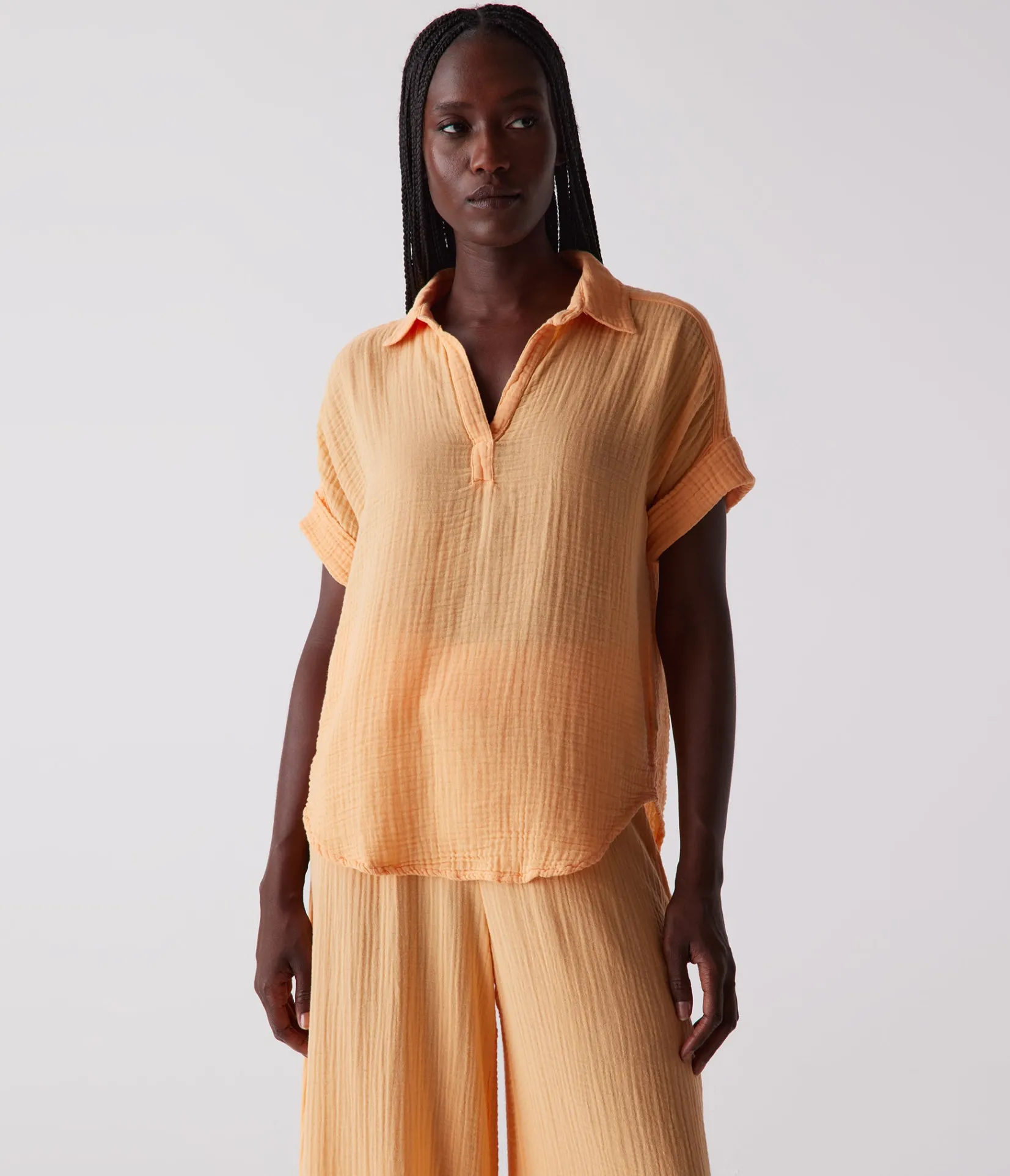 gigi_gauze_popover_top_9.webp Michael Stars Gigi Gauze Popover Top- Tops, Blouses & Shirts