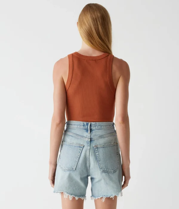 Michael Stars Gina Ribbed Crop Tank- Tank Tops | Ultra Rib T-Shirts