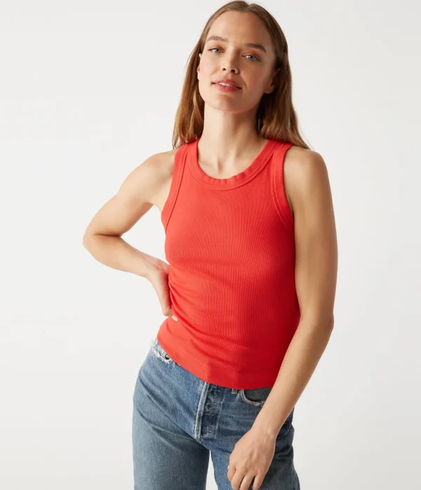 Michael Stars Gina Ribbed Crop Tank- Tank Tops | Ultra Rib T-Shirts