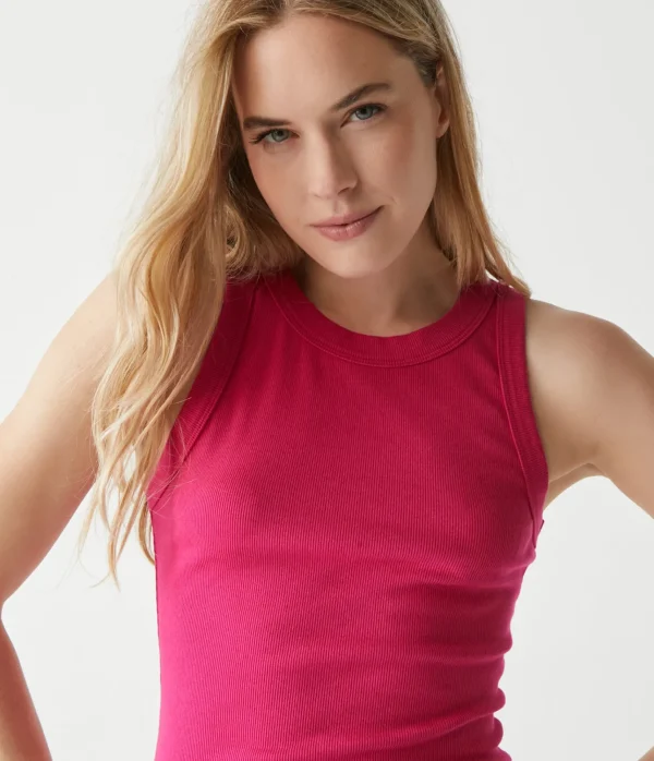 Michael Stars Gina Ribbed Crop Tank- Tank Tops | Ultra Rib T-Shirts