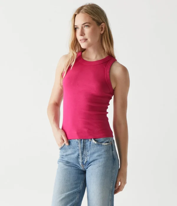 Michael Stars Gina Ribbed Crop Tank- Tank Tops | Ultra Rib T-Shirts
