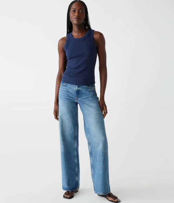 Michael Stars Gina Ribbed Crop Tank- Tank Tops | Ultra Rib T-Shirts