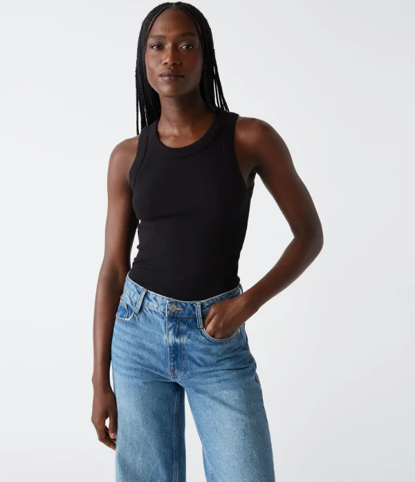 Michael Stars Gina Ribbed Crop Tank- Tank Tops | Ultra Rib T-Shirts