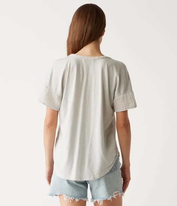 Michael Stars Gretna Fabric Mixed Tee- T-Shirts | Supima Cotton T-Shirts
