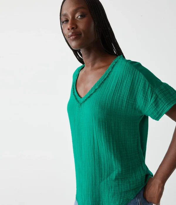 Michael Stars Gretna Fabric Mixed Tee- T-Shirts | Supima Cotton T-Shirts