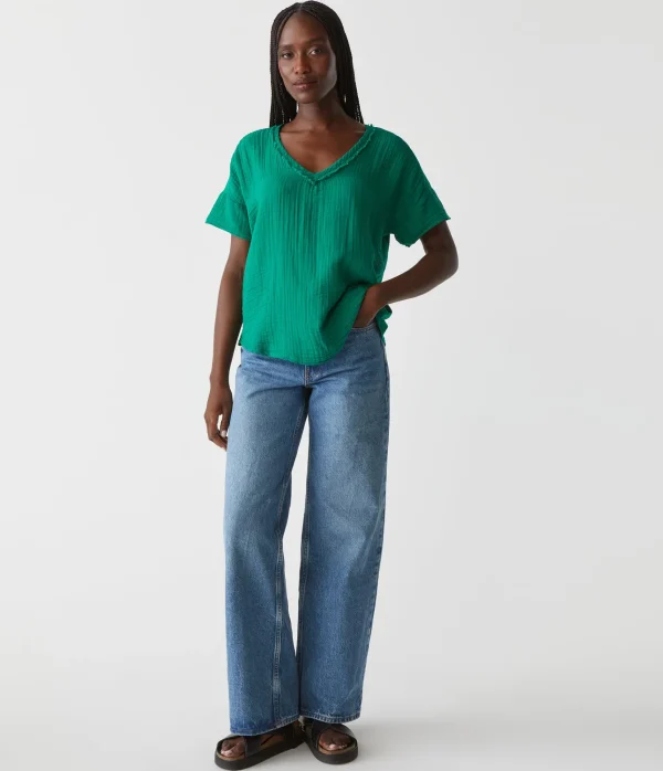 Michael Stars Gretna Fabric Mixed Tee- T-Shirts | Supima Cotton T-Shirts