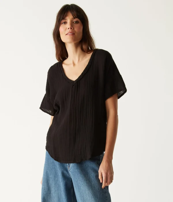 Michael Stars Gretna Fabric Mixed Tee- T-Shirts | Supima Cotton T-Shirts