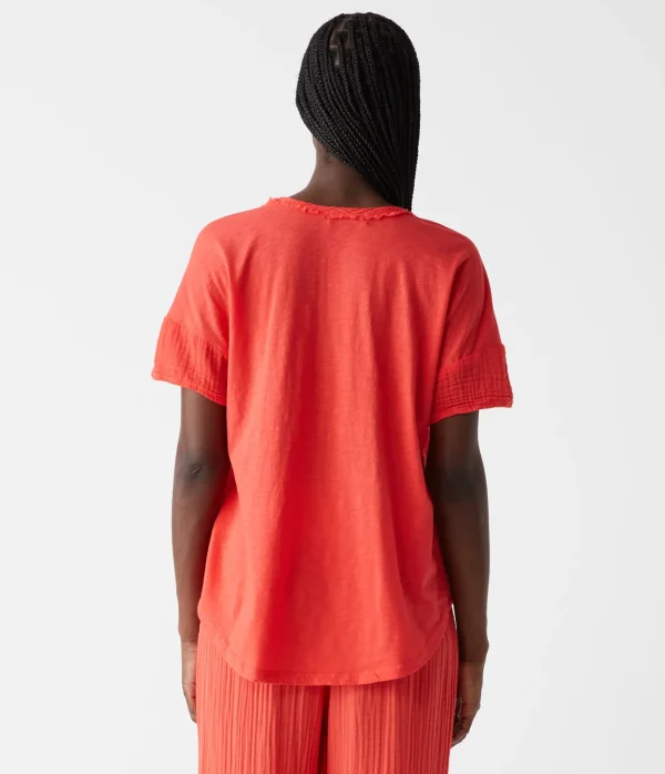 Michael Stars Gretna Fabric Mixed Tee- T-Shirts | Supima Cotton T-Shirts