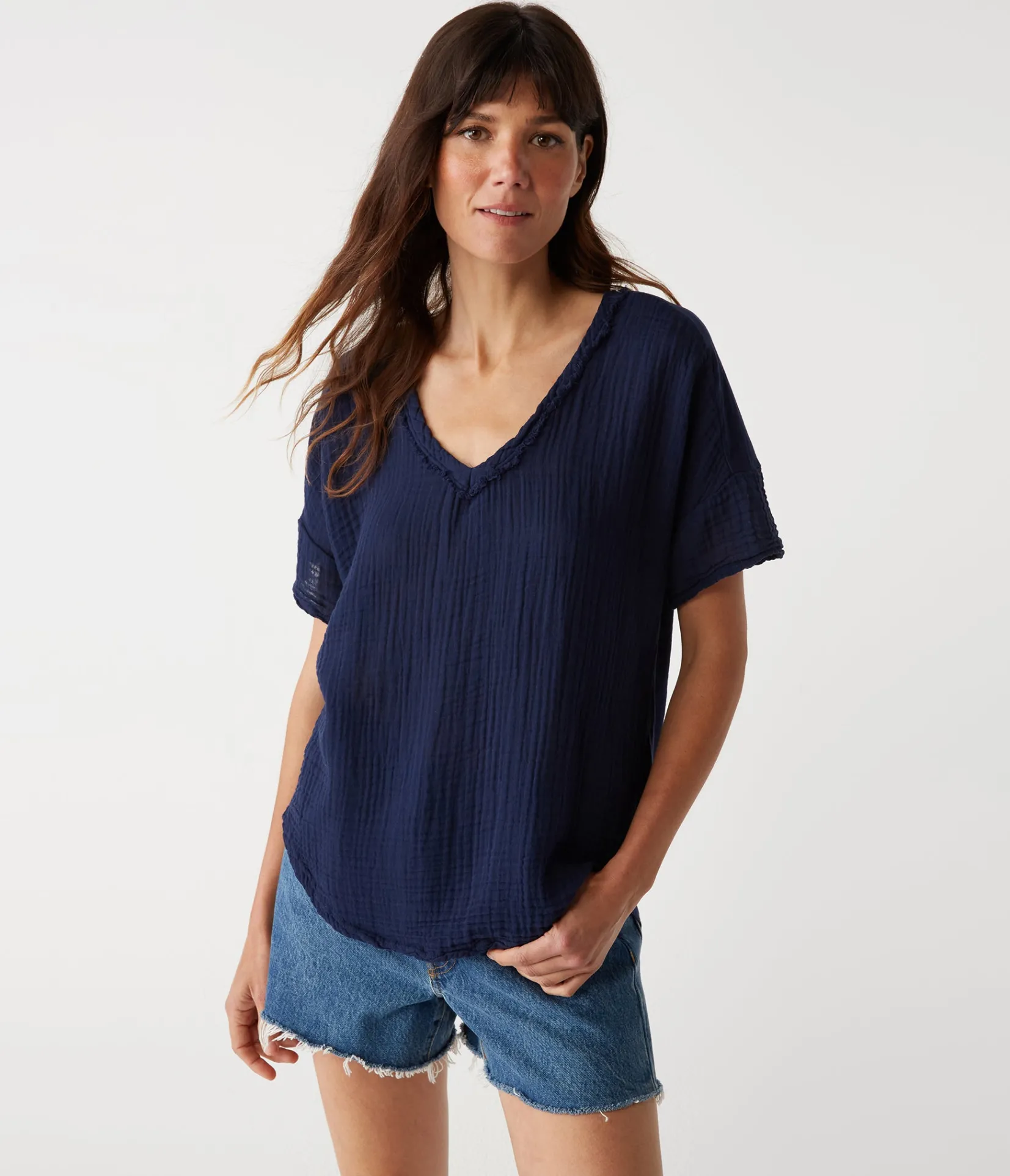 gretna_fabric_mixed_tee_24.webp Michael Stars Gretna Fabric Mixed Tee- T-Shirts | Supima Cotton T-Shirts