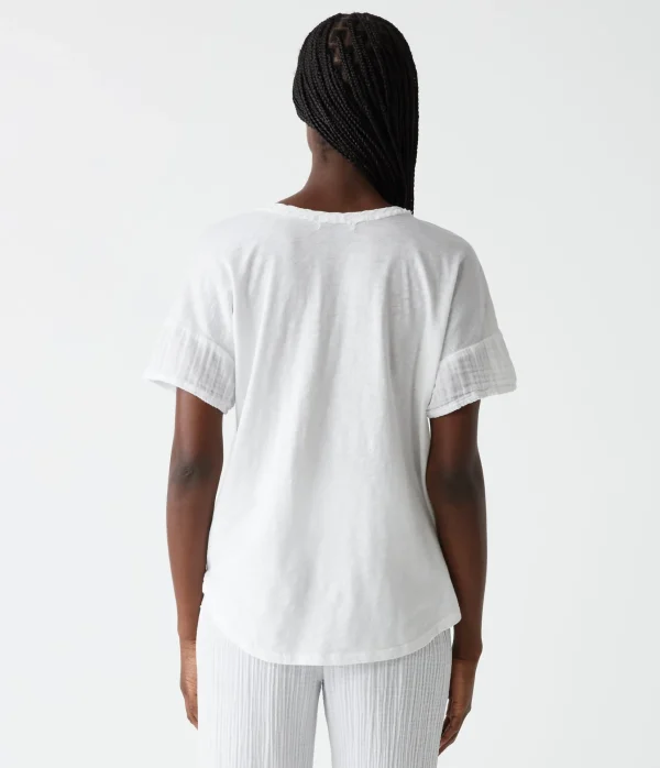 Michael Stars Gretna Fabric Mixed Tee- T-Shirts | Supima Cotton T-Shirts