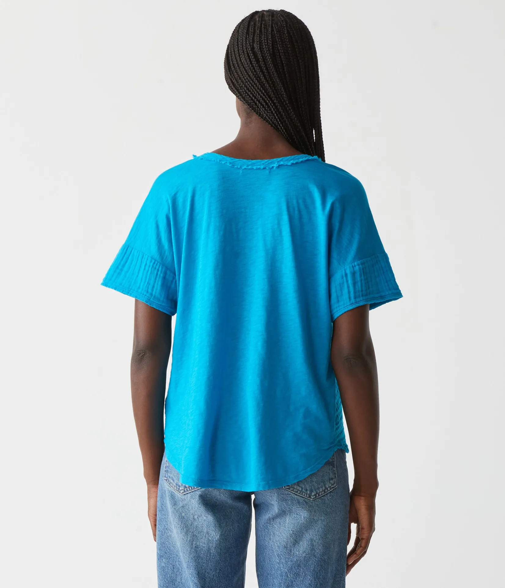 gretna_fabric_mixed_tee_31.webp Michael Stars Gretna Fabric Mixed Tee- T-Shirts | Supima Cotton T-Shirts