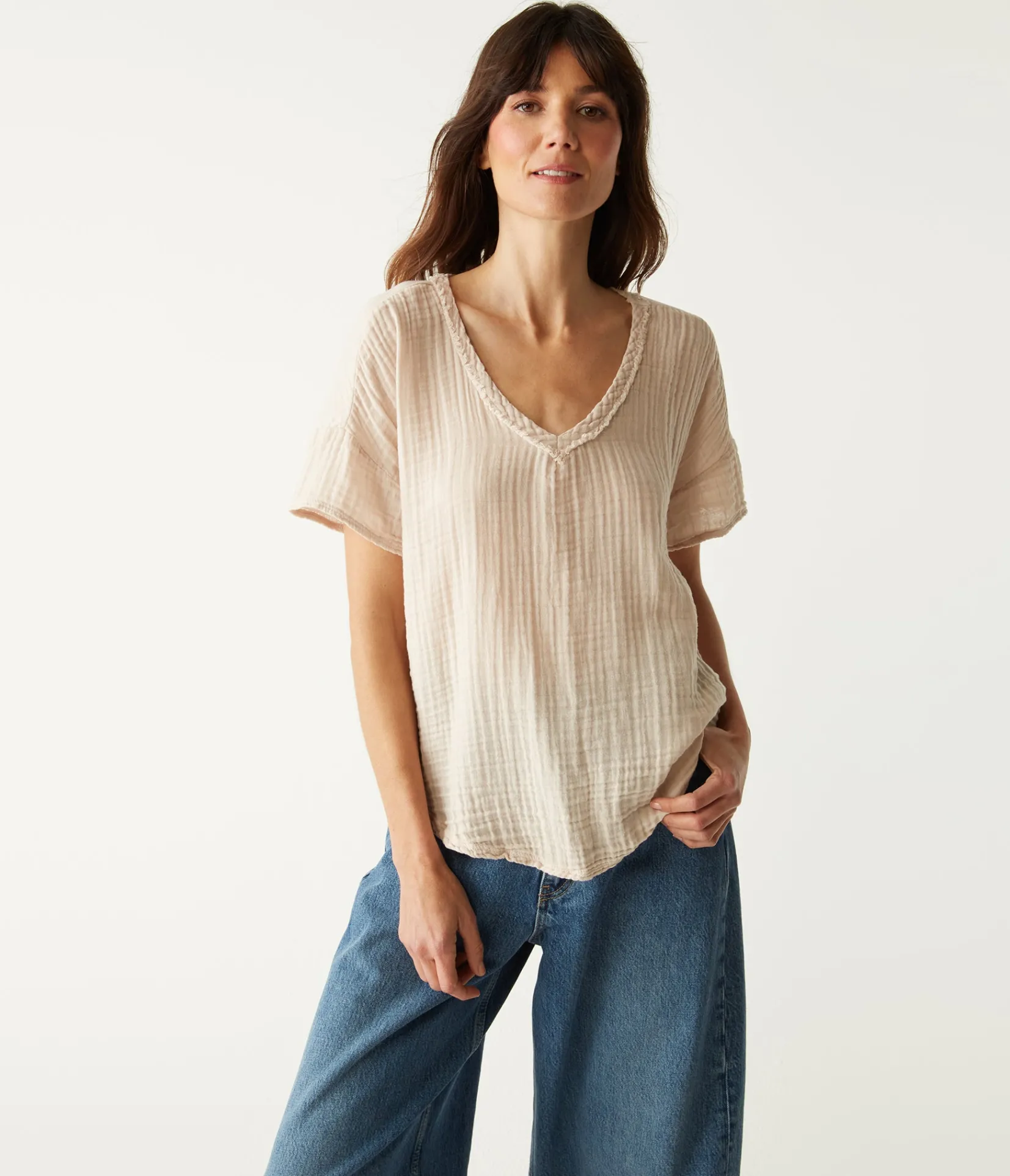 gretna_fabric_mixed_tee_32.webp Michael Stars Gretna Fabric Mixed Tee- T-Shirts | Supima Cotton T-Shirts