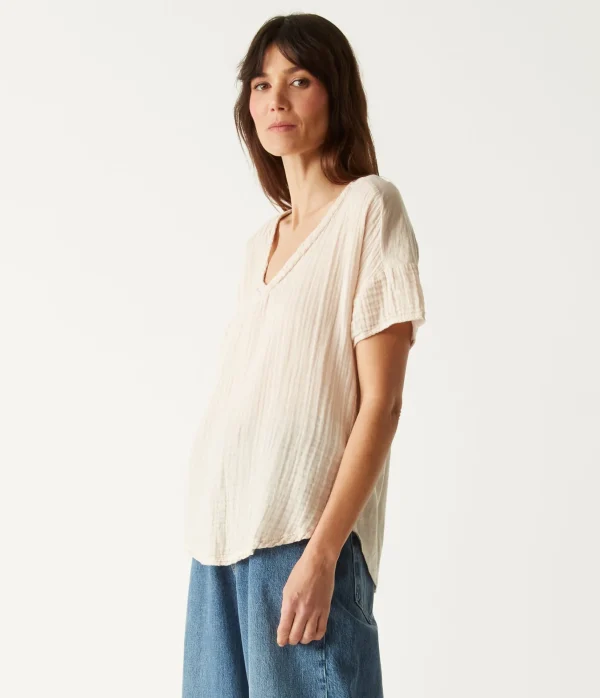 Michael Stars Gretna Fabric Mixed Tee- T-Shirts | Supima Cotton T-Shirts