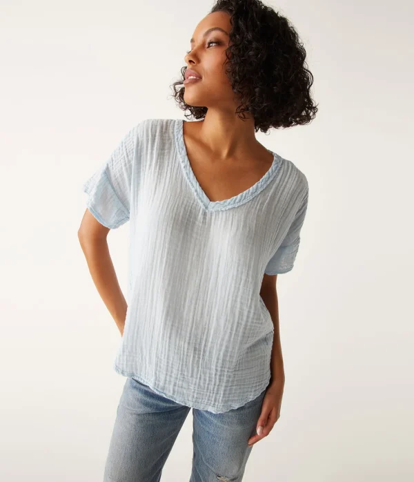 Michael Stars Gretna Fabric Mixed Tee- T-Shirts | Supima Cotton T-Shirts