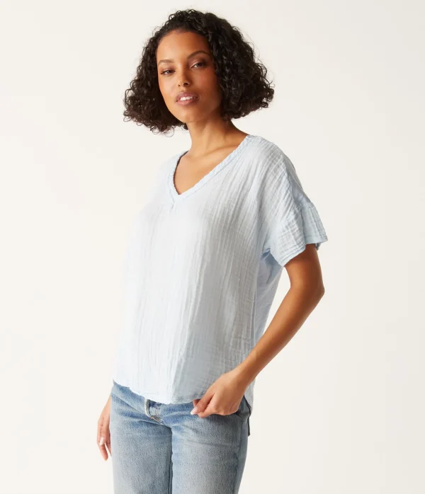 Michael Stars Gretna Fabric Mixed Tee- T-Shirts | Supima Cotton T-Shirts