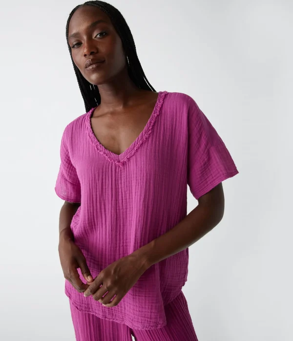 Michael Stars Gretna Fabric Mixed Tee- T-Shirts | Supima Cotton T-Shirts