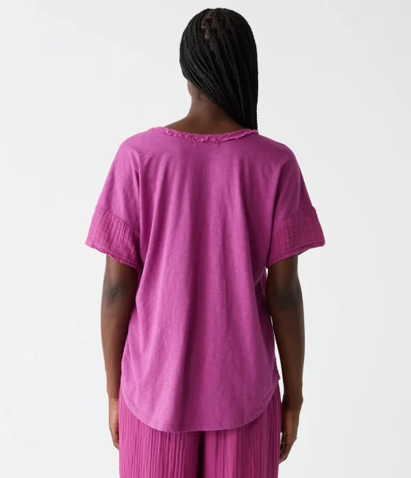 Michael Stars Gretna Fabric Mixed Tee- T-Shirts | Supima Cotton T-Shirts