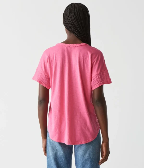 Michael Stars Gretna Fabric Mixed Tee- T-Shirts | Supima Cotton T-Shirts