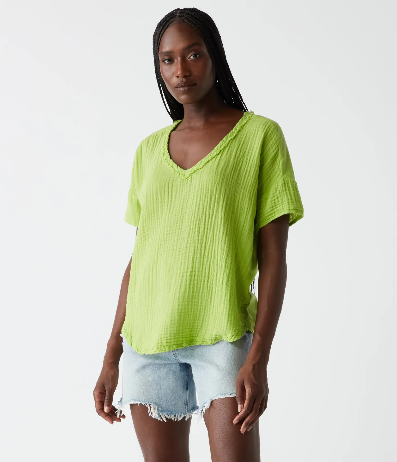 gretna_fabric_mixed_tee_6.webp Michael Stars Gretna Fabric Mixed Tee- T-Shirts | Supima Cotton T-Shirts