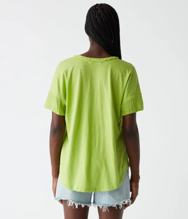 Michael Stars Gretna Fabric Mixed Tee- T-Shirts | Supima Cotton T-Shirts
