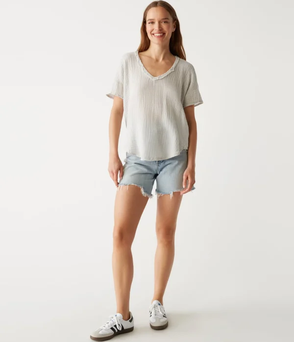 Michael Stars Gretna Fabric Mixed Tee- T-Shirts | Supima Cotton T-Shirts