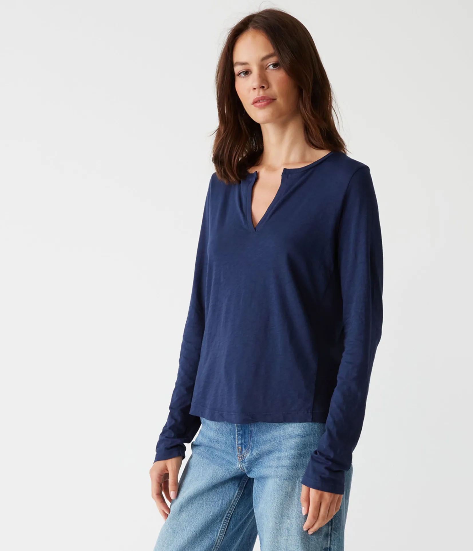 hailie_rib_mixed_tee_18.webp Michael Stars Hailie Rib Mixed Tee- T-Shirts | Supima Cotton T-Shirts