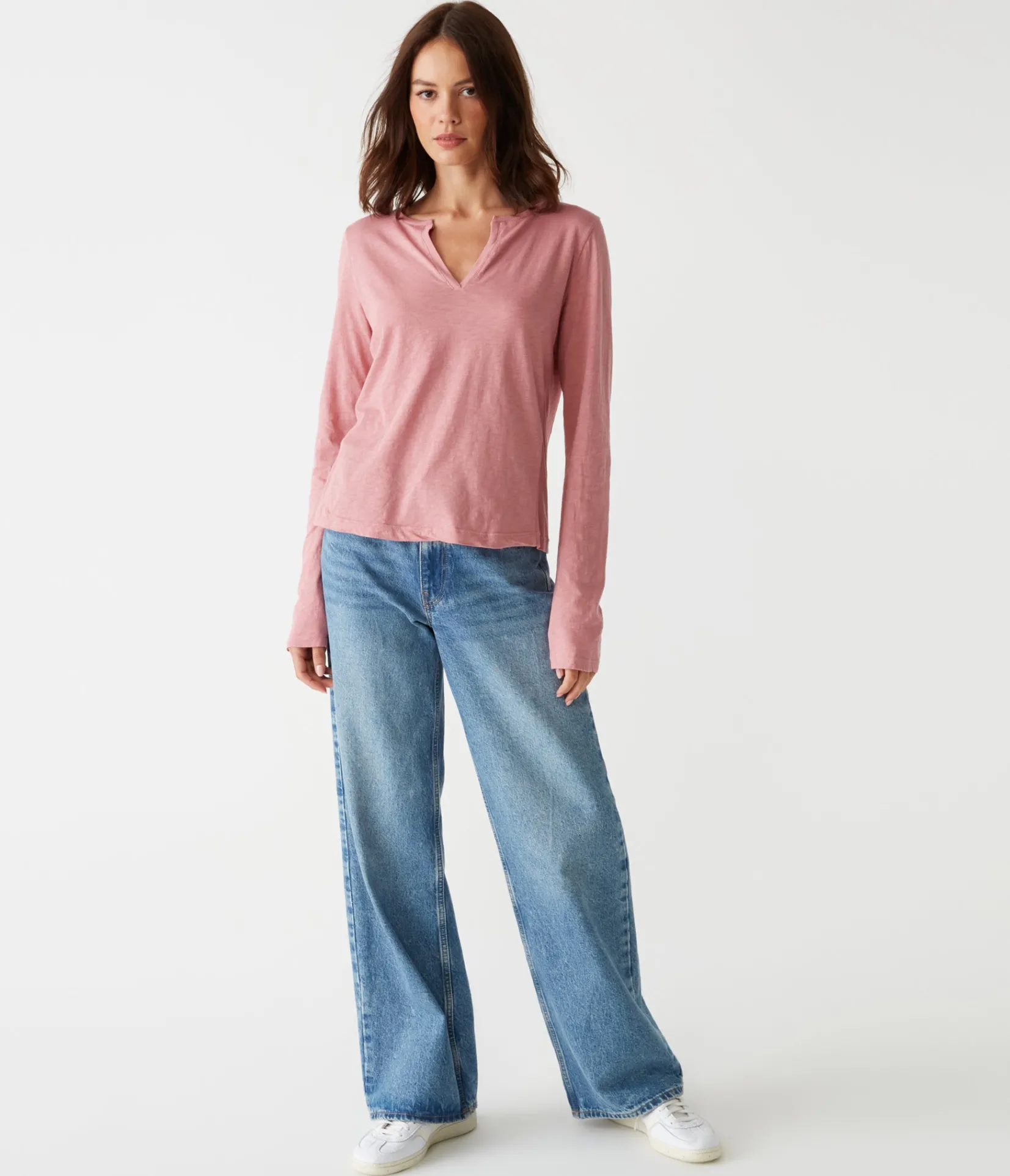 hailie_rib_mixed_tee_5.webp Michael Stars Hailie Rib Mixed Tee- T-Shirts | Supima Cotton T-Shirts