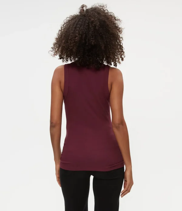 Michael Stars Halley Ribbed Tank with Ruching- Tank Tops | Ultra Rib T-Shirts