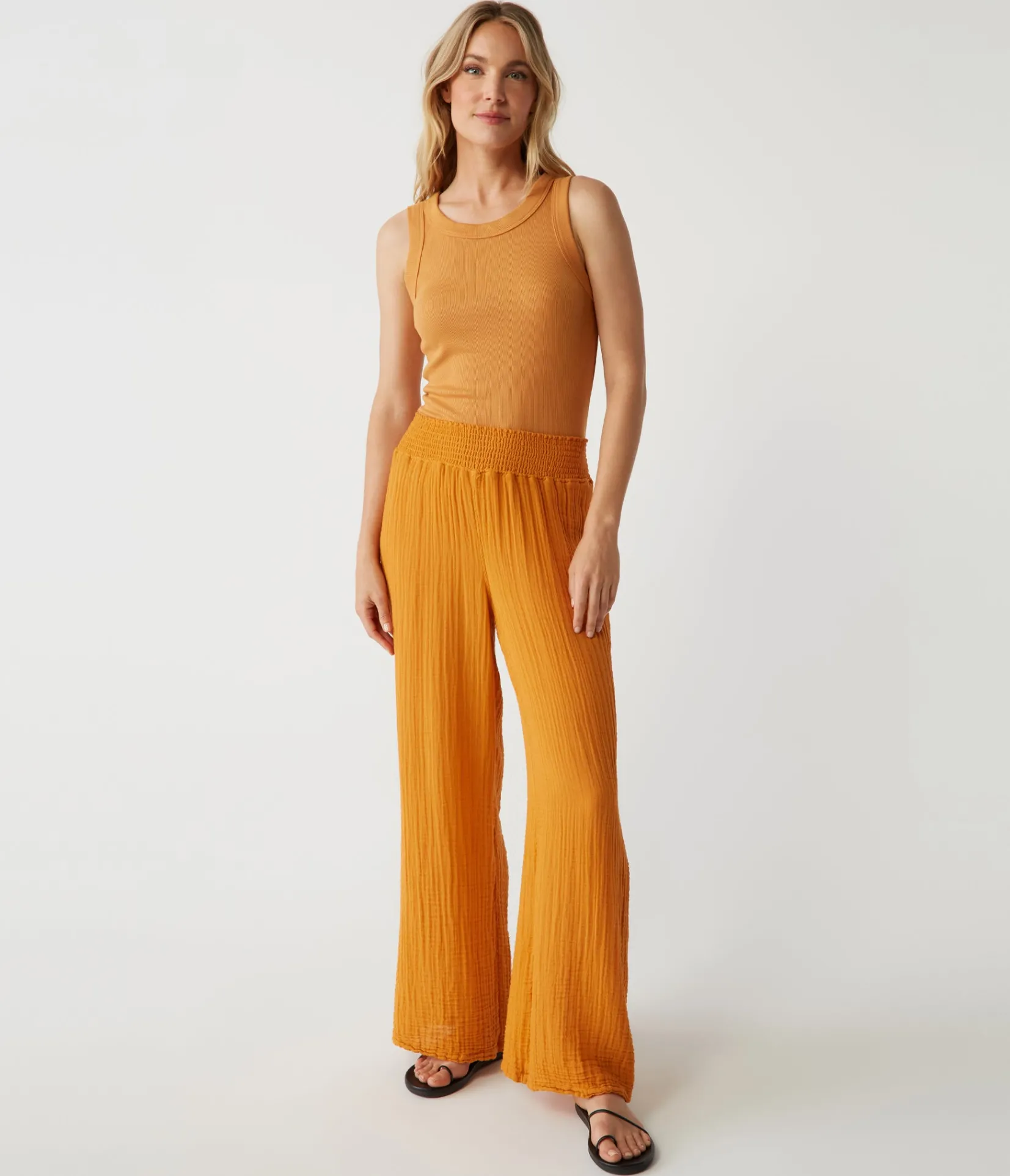 halley_ribbed_tank_with_ruching_29.webp Michael Stars Halley Ribbed Tank with Ruching- Tank Tops | Ultra Rib T-Shirts