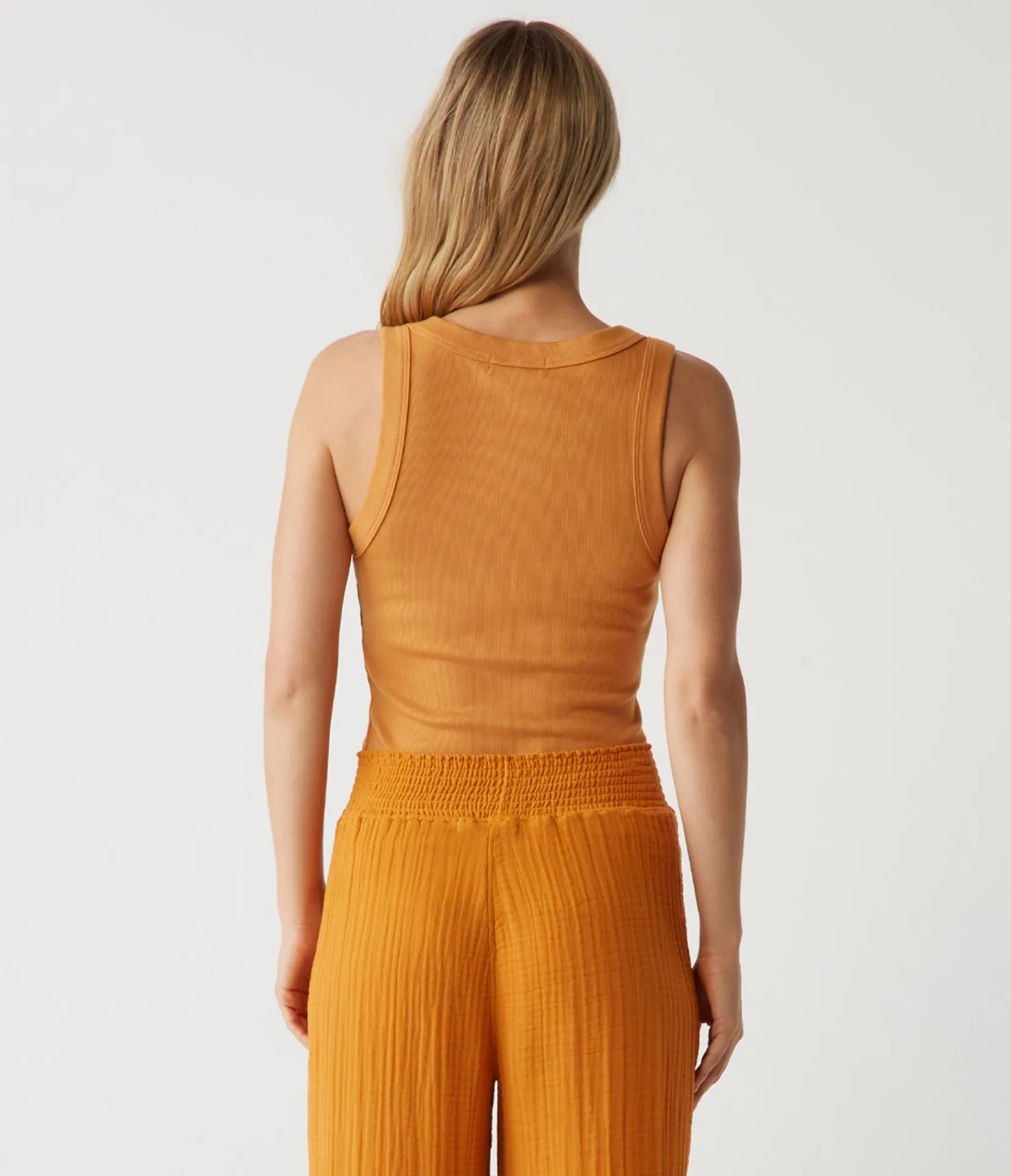 halley_ribbed_tank_with_ruching_31.webp Michael Stars Halley Ribbed Tank with Ruching- Tank Tops | Ultra Rib T-Shirts