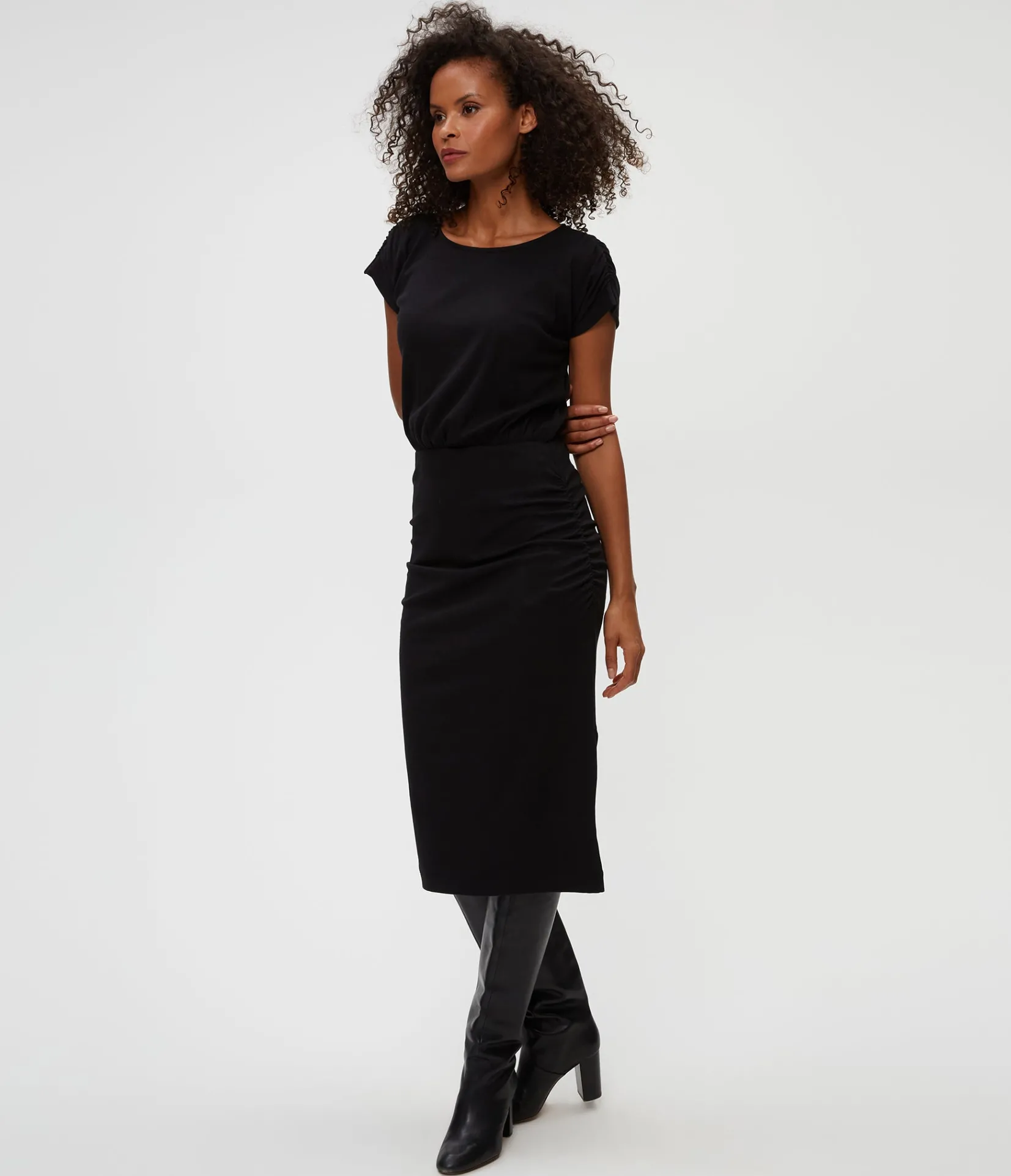 hannah_midi_dress_2.webp Michael Stars Hannah Midi Dress- Dresses | Midi Dresses
