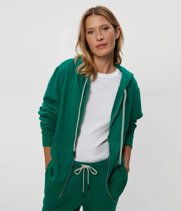 Michael Stars Harper Plush Terry Zip-Up Hoodie- Loungewear