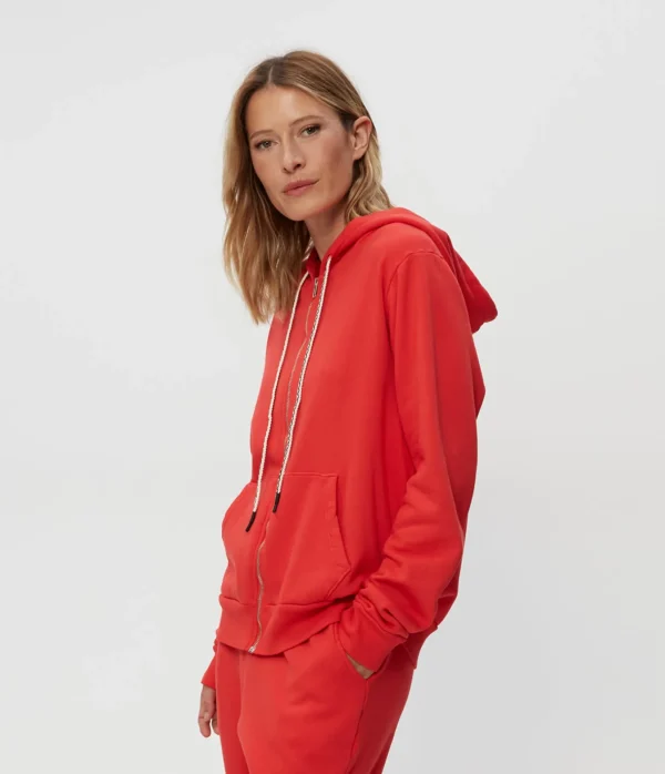 Michael Stars Harper Plush Terry Zip-Up Hoodie- Loungewear