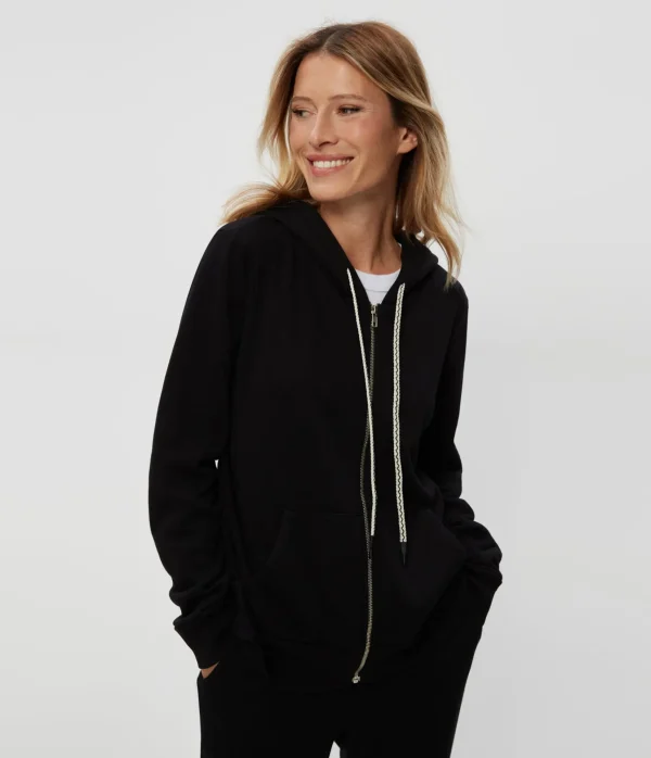 Michael Stars Harper Plush Terry Zip-Up Hoodie- Loungewear