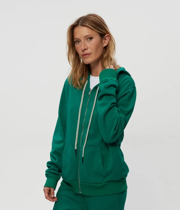 Michael Stars Harper Plush Terry Zip-Up Hoodie- Loungewear