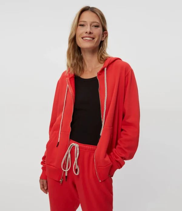 Michael Stars Harper Plush Terry Zip-Up Hoodie- Loungewear