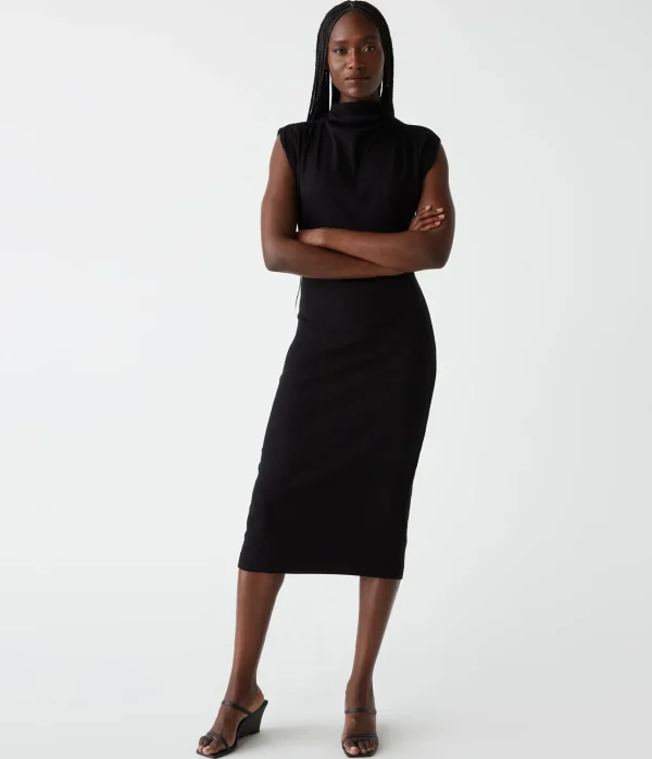 Michael Stars Iolanda Power Shoulder Dress- Dresses | Midi Dresses