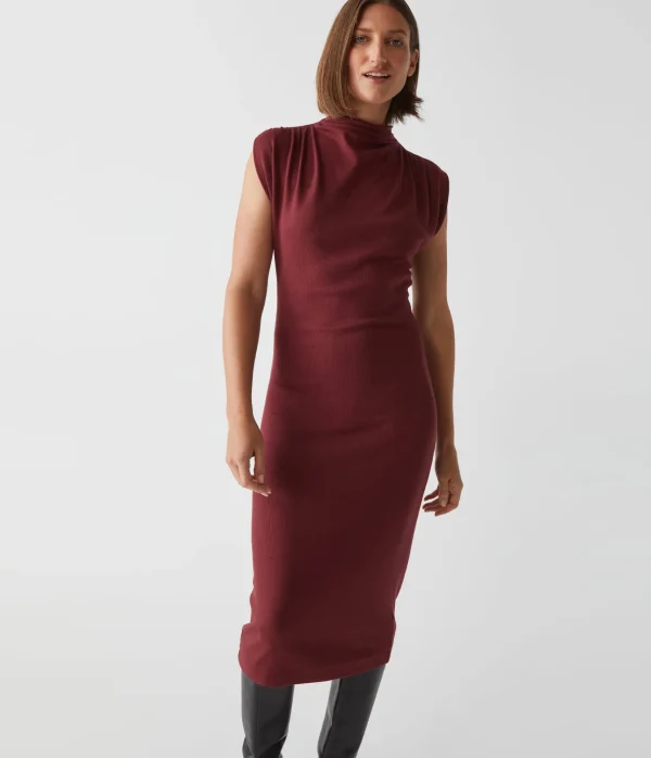 Michael Stars Iolanda Power Shoulder Dress- Dresses | Midi Dresses