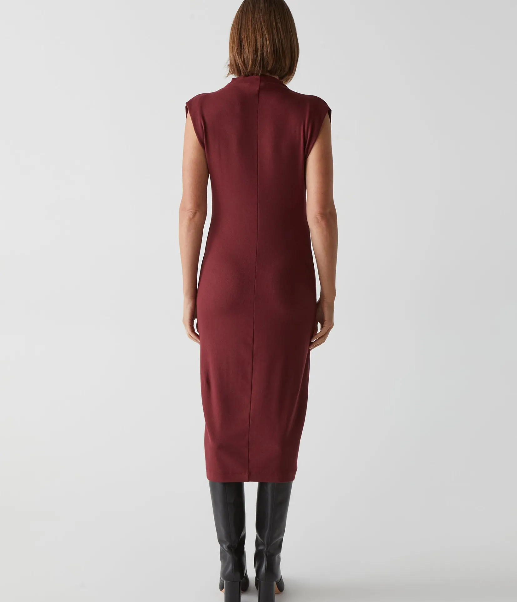 iolanda_power_shoulder_dress_15.webp Michael Stars Iolanda Power Shoulder Dress- Dresses | Midi Dresses